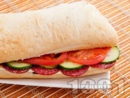 Рецепта Чабата сандвич с луканка и зеленчуци